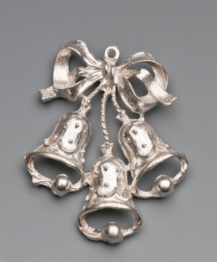 Three Bells on a Bow Ornament C22